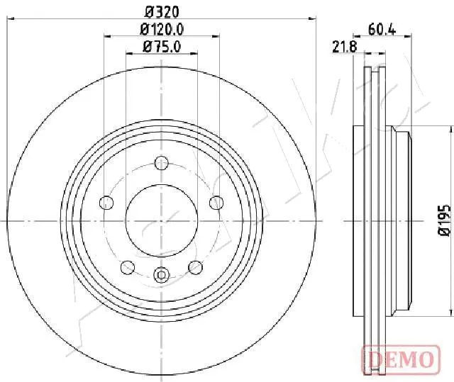 Disque de frein ASHIKA 61-00-0113C