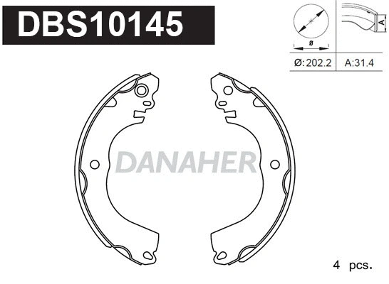 Jeu de mâchoires de frein DANAHER DBS10145