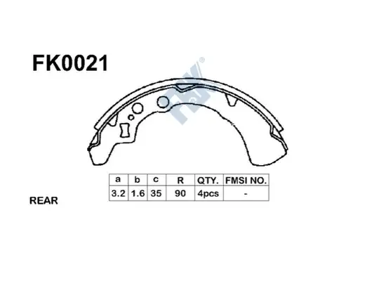 Jeu de mâchoires de frein FBK FK0021