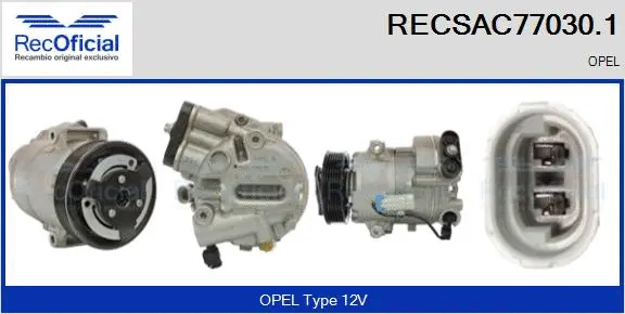 Compresseur, climatisation RECOFICIAL RECSAC77030.1