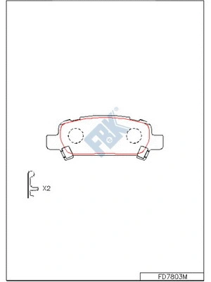 Kit de plaquettes de frein, frein à disque FBK FD7803M