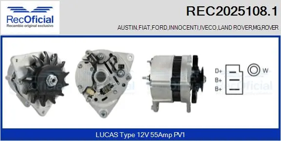 Alternateur RECOFICIAL REC2025108.1