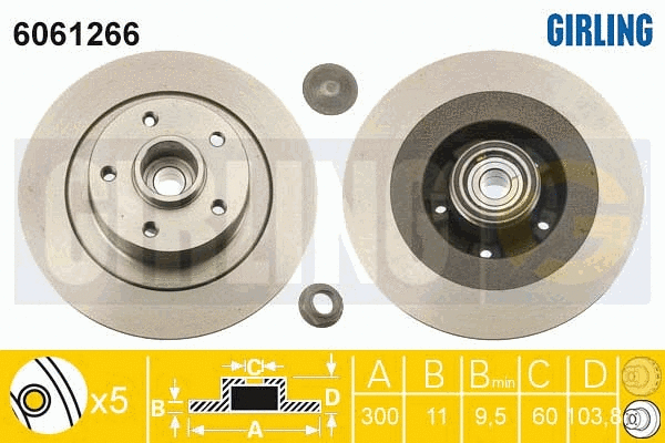 Disque de frein GIRLING 6061266