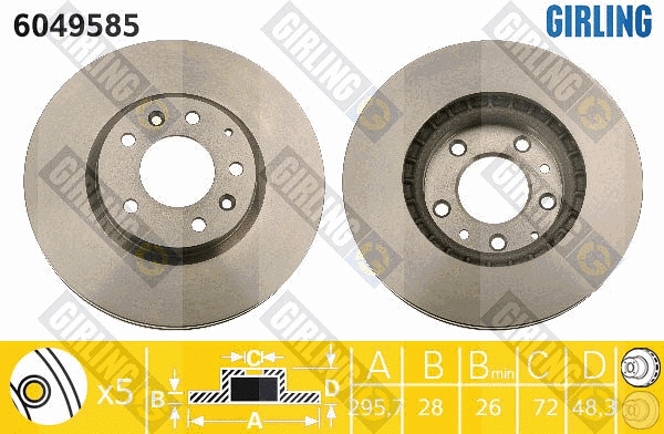 Disque de frein GIRLING 6049585