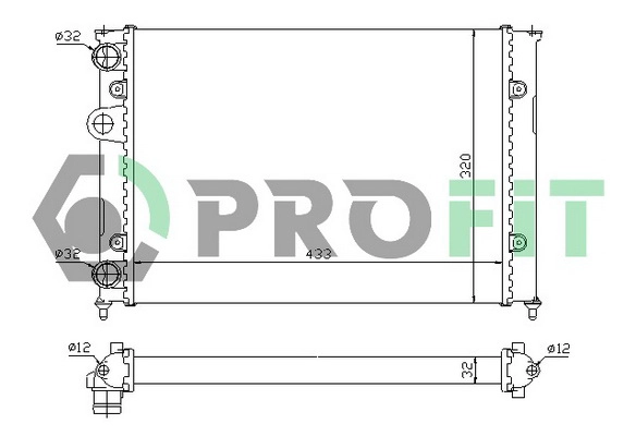 Radiateur, refroidissement du moteur PROFIT PR 9522A5