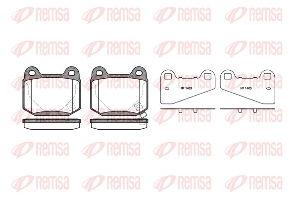 Kit de plaquettes de frein, frein à disque REMSA 0014.52