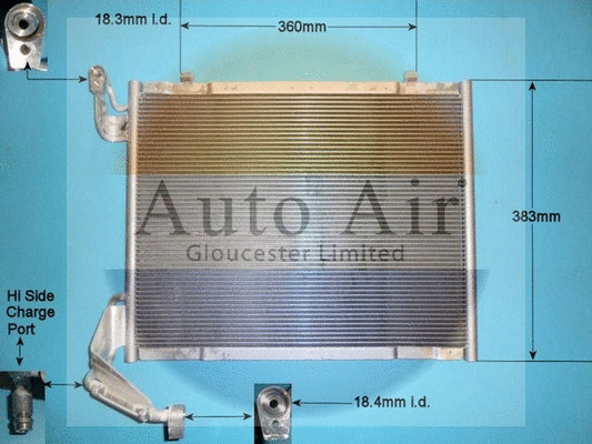 Condenseur, climatisation AUTO AIR GLOUCESTER 16-1411