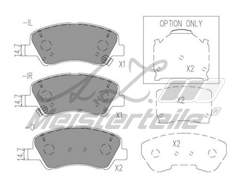 Kit de plaquettes de frein, frein à disque A.Z. Meisterteile AZMT-44-022-2033