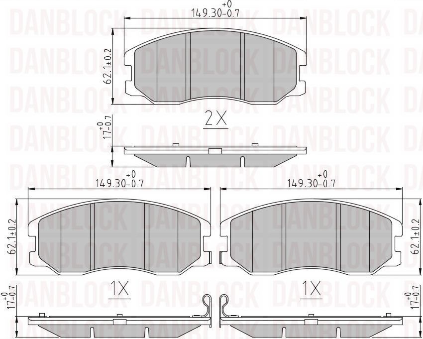 Kit de plaquettes de frein, frein à disque DANBLOCK DB 510548