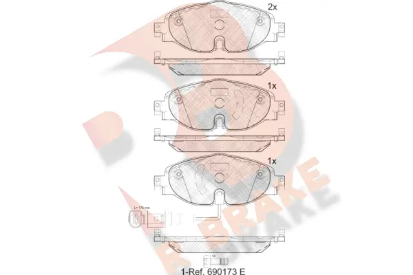 Kit de plaquettes de frein, frein à disque R BRAKE RB2111
