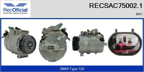 Compresseur, climatisation RECOFICIAL RECSAC75002.1