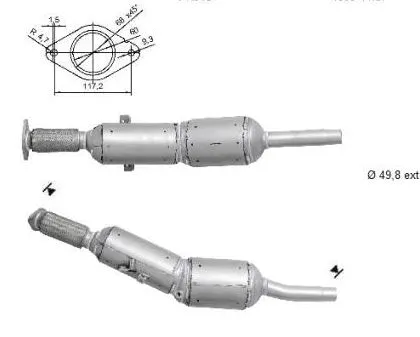 Filtre à particules / à suie, échappement VEGAZ GmbH RK-328SIC
