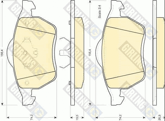Kit de plaquettes de frein, frein à disque GIRLING 6112042