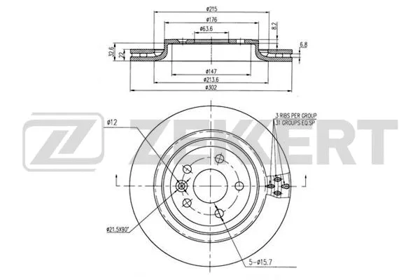 Disque de frein ZEKKERT BS-6235B