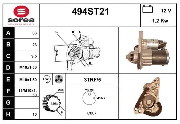 Démarreur STARTCAR 494ST21