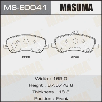 Jeu de mâchoires de frein MASUMA MS-E0041