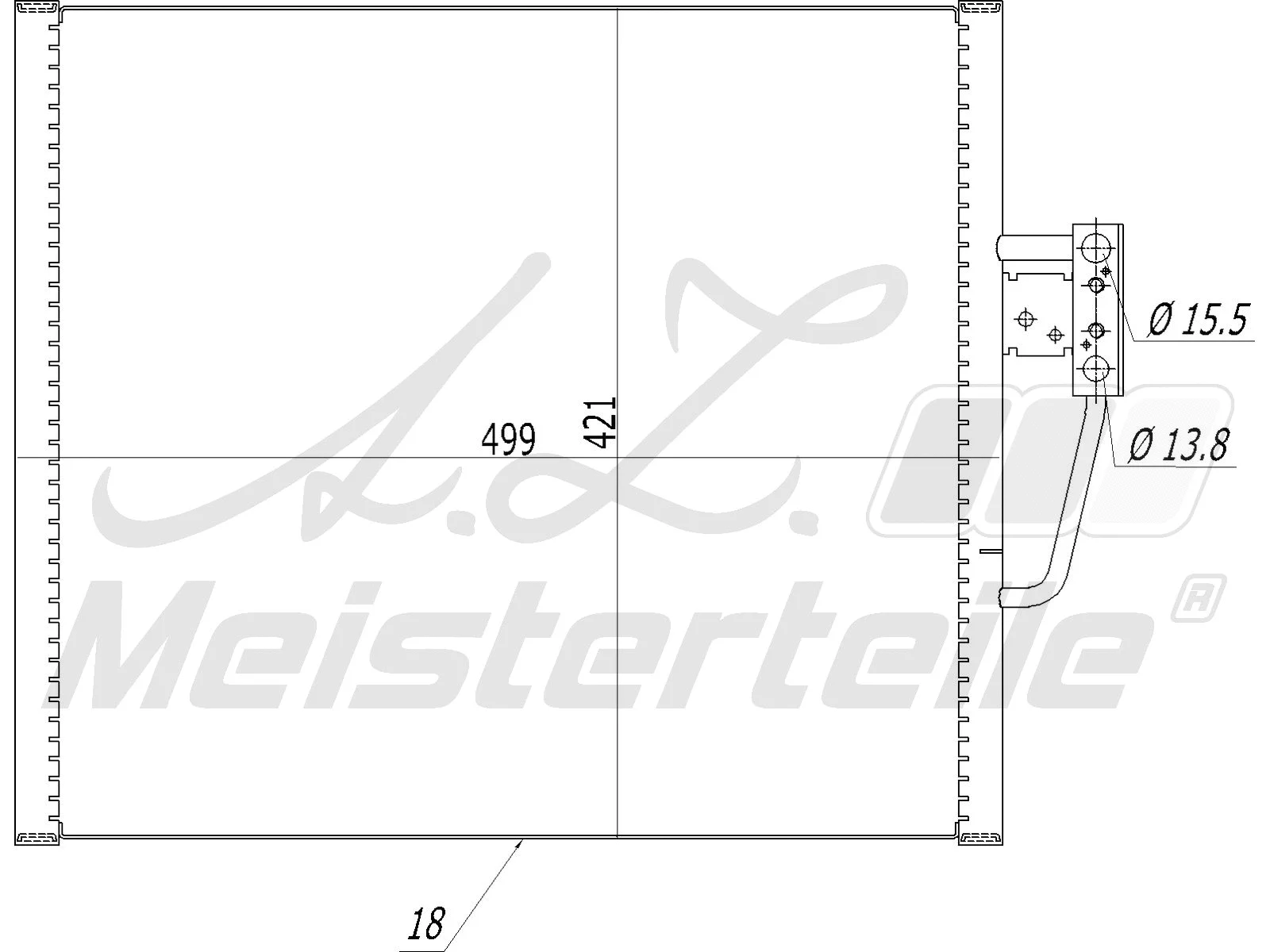 Condenseur, climatisation A.Z. Meisterteile AZMT-45-030-1071