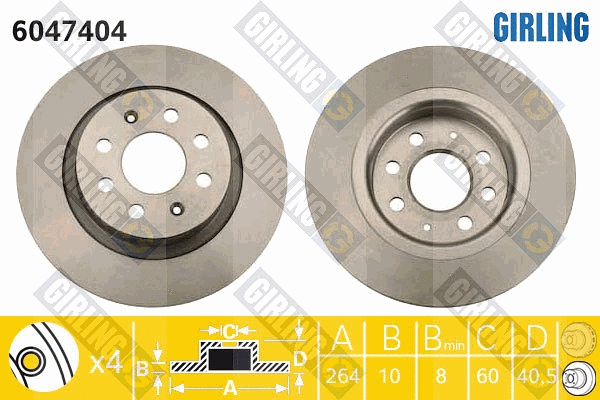 Disque de frein GIRLING 6047404