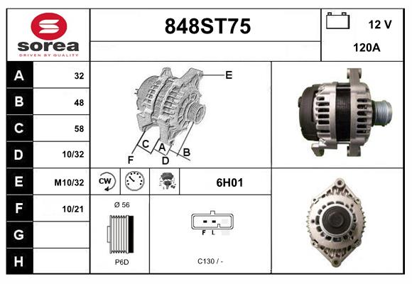 Alternateur STARTCAR 848ST75