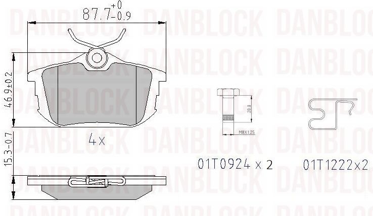 Kit de plaquettes de frein, frein à disque DANBLOCK DB 510315