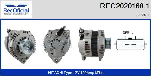 Alternateur RECOFICIAL REC2020168.1