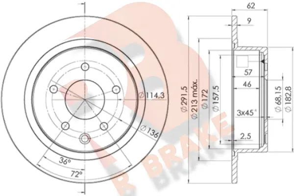 Disque de frein R BRAKE 78RBD22931