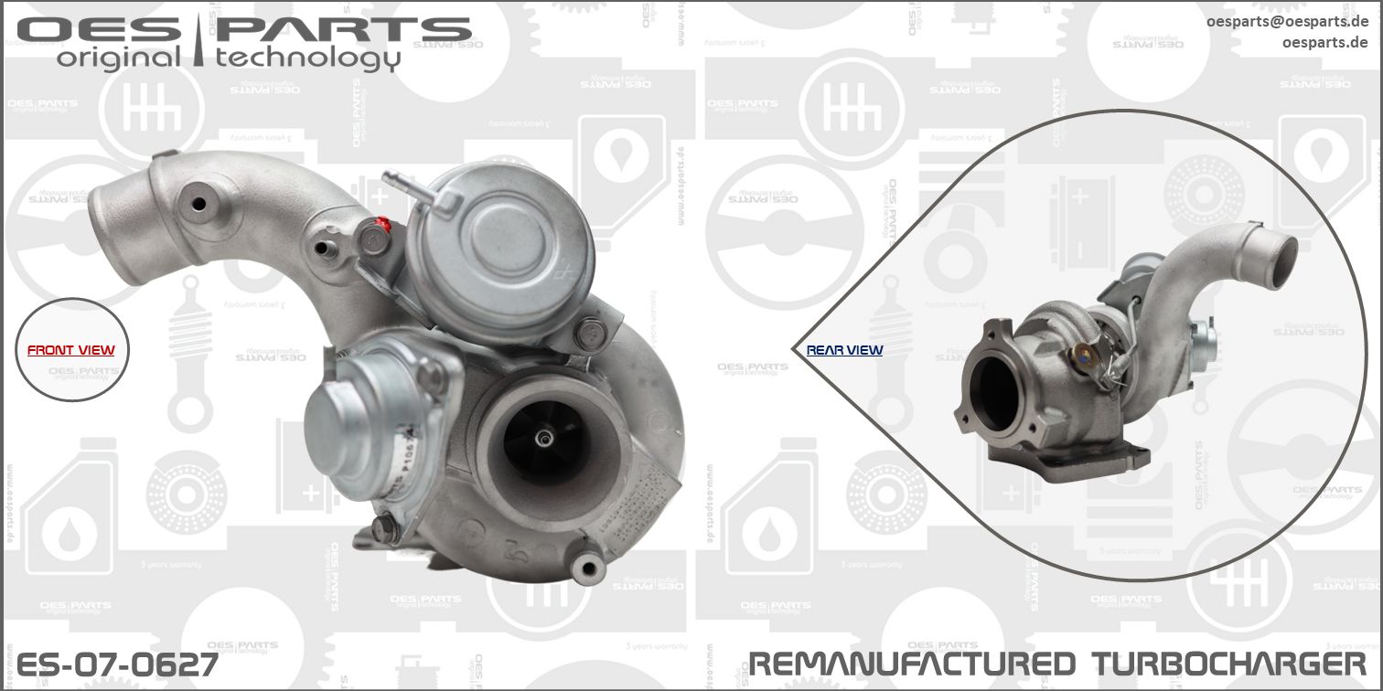 Turbocompresseur, suralimentation OES PARTS ES-07-0627