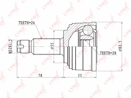 Jeu de joints, arbre de transmission LYNXAUTO CO-3405