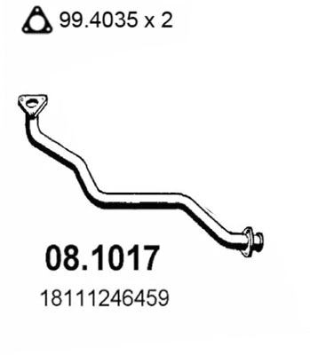 Tuyau d'échappement ASSO 08.1017