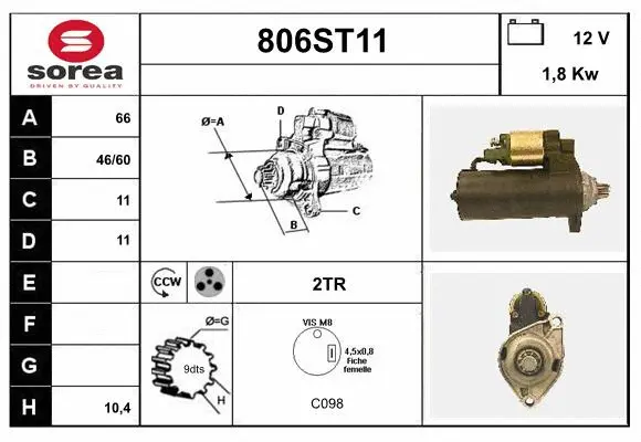 Démarreur STARTCAR 806ST11
