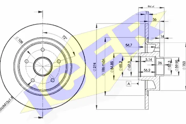 Disque de frein ICER 78BD2236-1