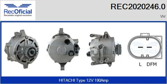 Alternateur RECOFICIAL REC2020246.0