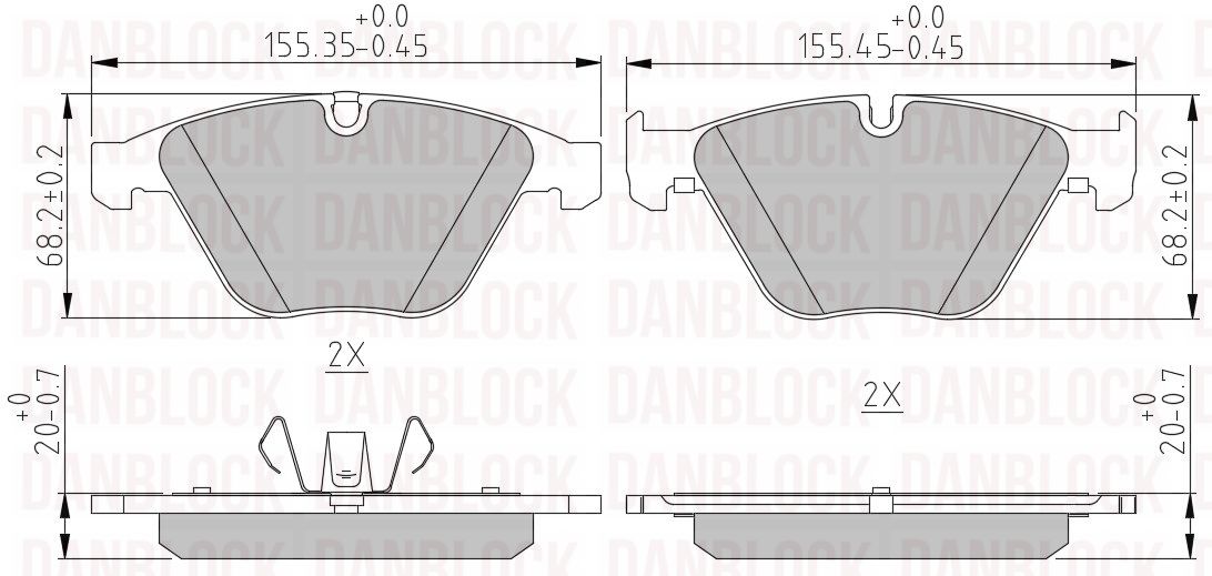 Kit de plaquettes de frein, frein à disque DANBLOCK DB 510587