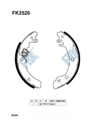 Jeu de mâchoires de frein FBK FK3520