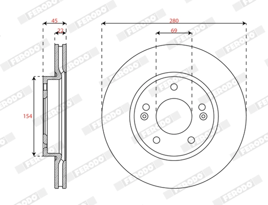 Disque de frein FERODO DDF3056C