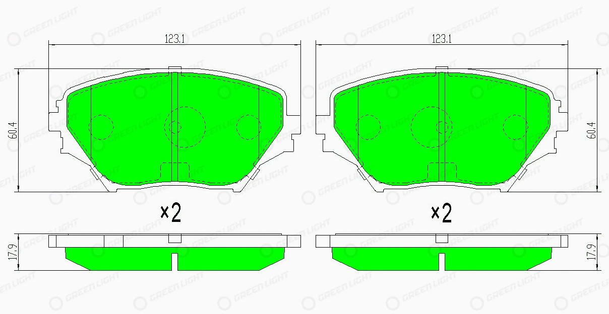 Kit de plaquettes de frein, frein à disque Automotive Adriado GLBP0231