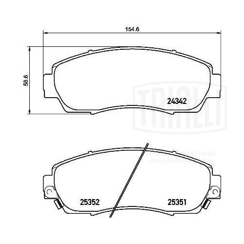 Kit de plaquettes de frein, frein à disque TRIALLI PF 4226
