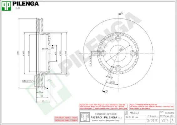 Disque de frein PILENGA V514