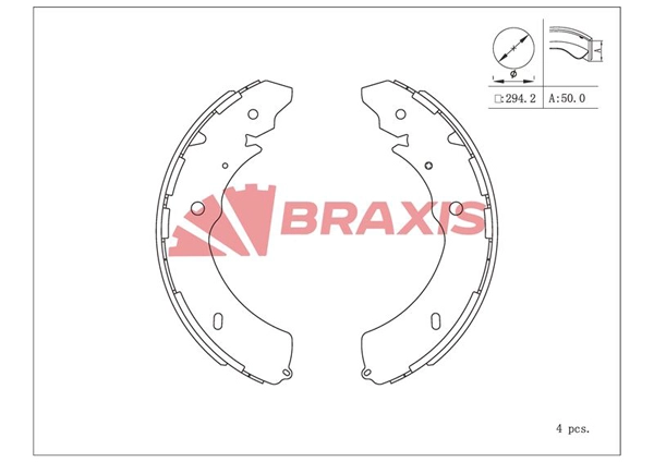 Jeu de mâchoires de frein BRAXIS AC0213