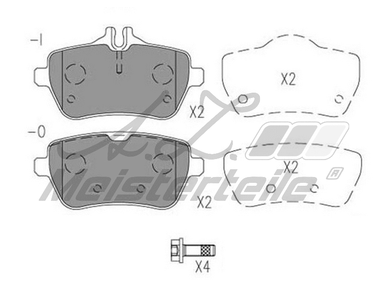 Kit de plaquettes de frein, frein à disque A.Z. Meisterteile AZMT-44-022-1800