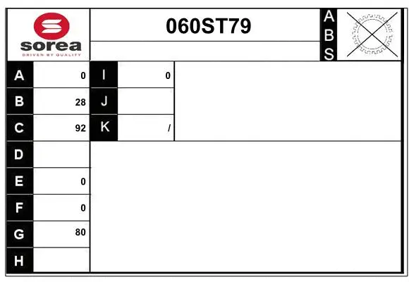 Arbre de transmission STARTCAR 060ST79