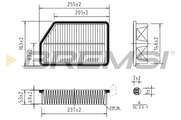 Filtre à air BREMSI FA1191