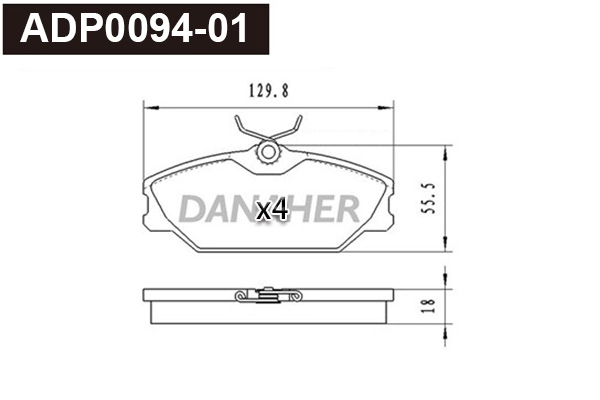 Kit de plaquettes de frein, frein à disque DANAHER ADP0094-01