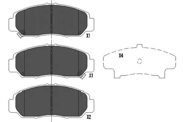 Kit de plaquettes de frein, frein à disque KAVO PARTS KBP-2037