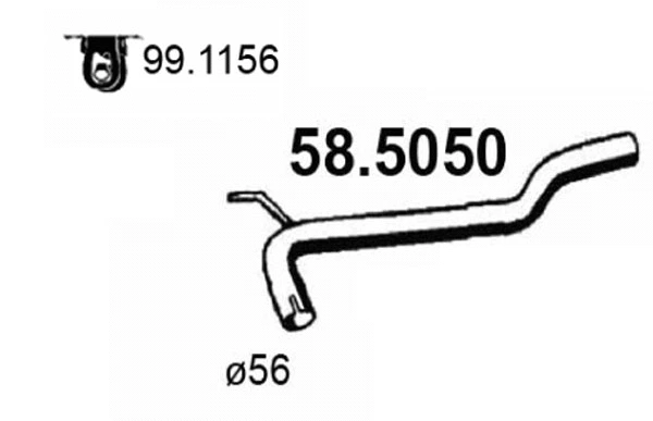 Tuyau d'échappement ASSO 58.5050