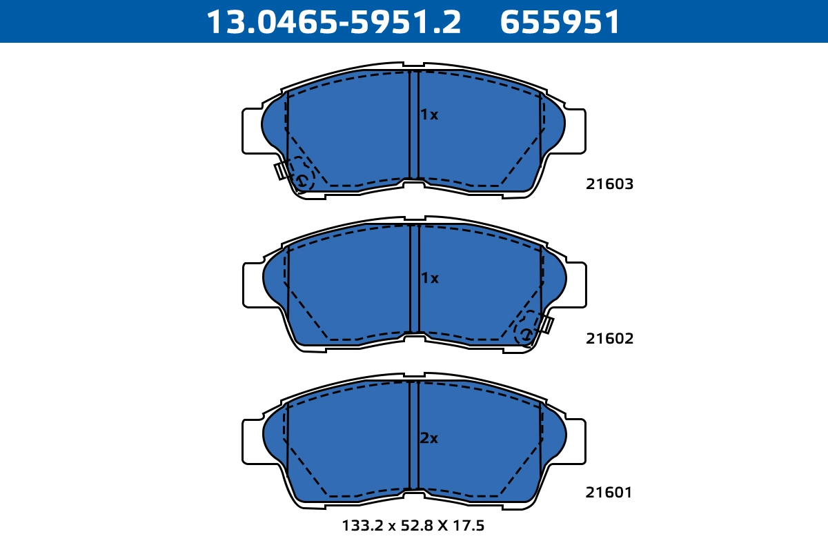 Kit de plaquettes de frein, frein à disque ATE-APAC 13.0465-5951.2