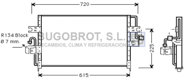 Condenseur, climatisation BUGOBROT 62-DN5166