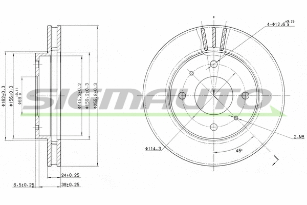 Disque de frein SIGMAUTO DBA885V
