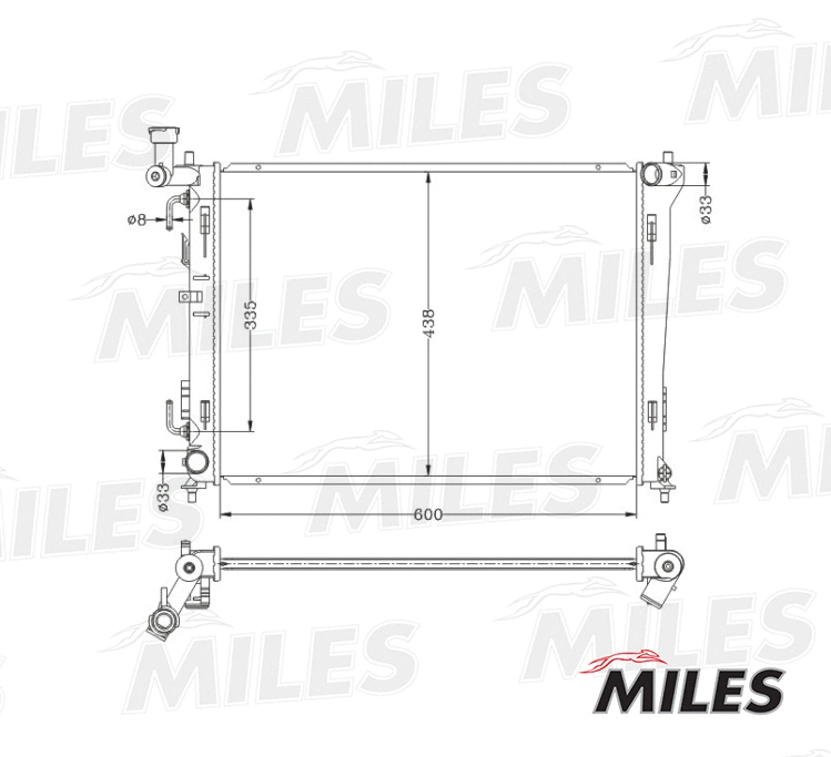 Radiateur, refroidissement du moteur MILES ACRB046
