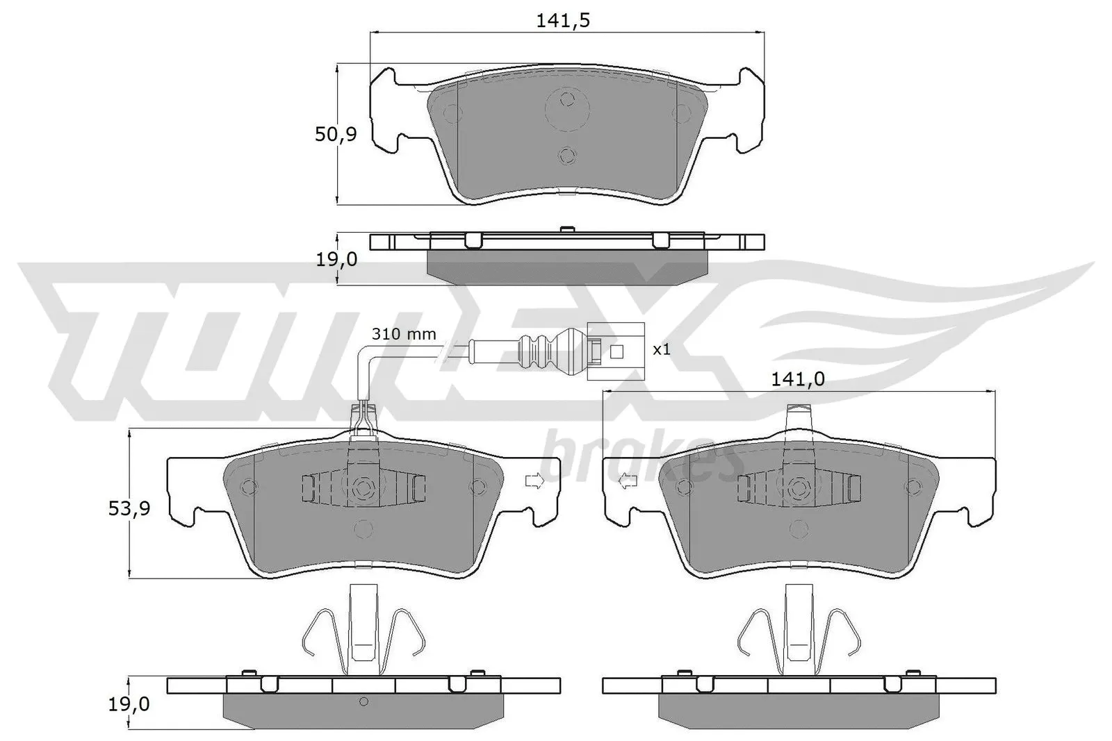 Kit de plaquettes de frein, frein à disque TOMEX Brakes TX 16-14